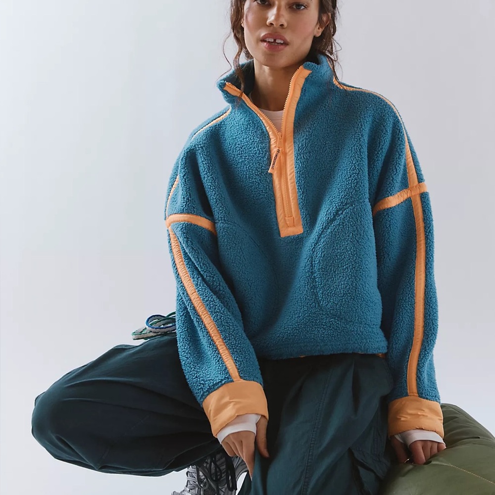 FREE PEOPLE Mountain High Half Zip Fleece S